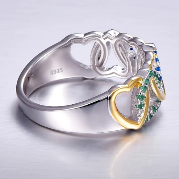 S925 Solid Sterling Silver Infinity Heart Ring/Band - Picture 5 of 5